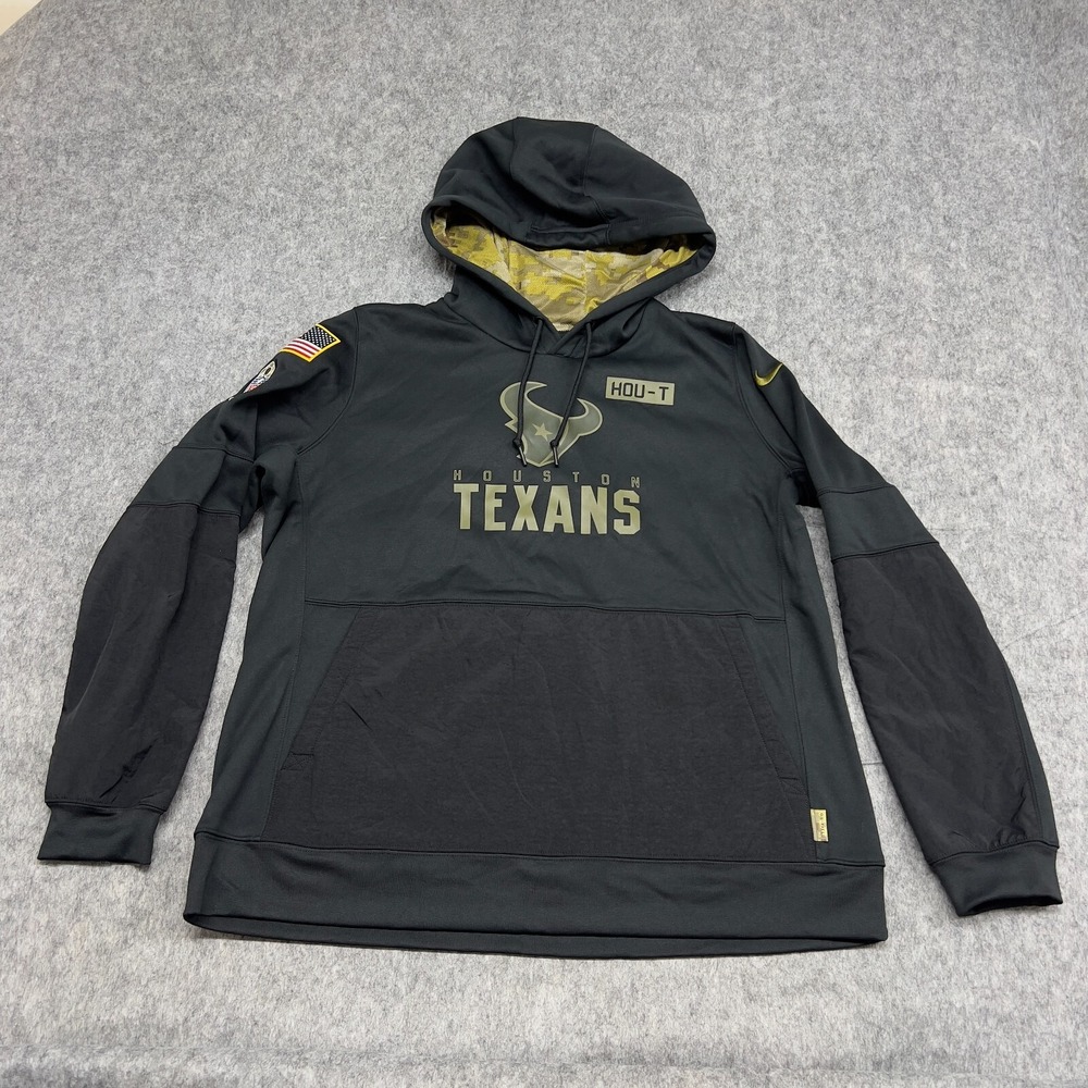 Nike Dri Fit Hoodie Womens XXL Black NFL Houston Texans Onfield Sweatshirt NEW - Picture 4 of 16